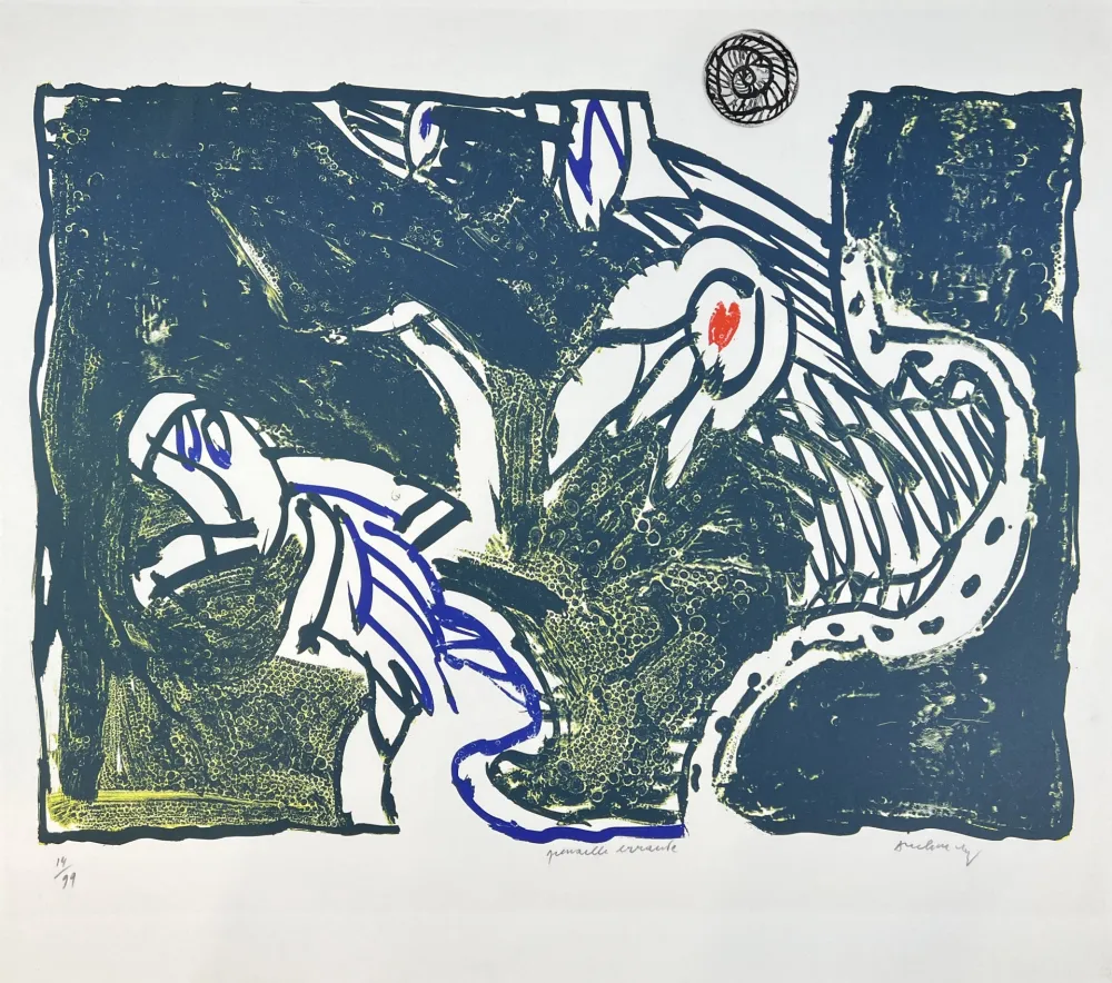 复数作品 Alechinsky - Grenouille errante