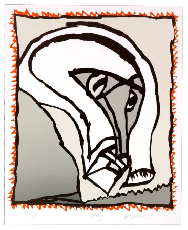 石版画 Alechinsky - Griserie à minuit II