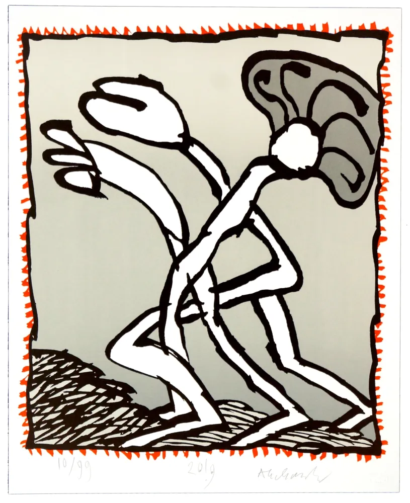 石版画 Alechinsky - Griserie à minuit IV