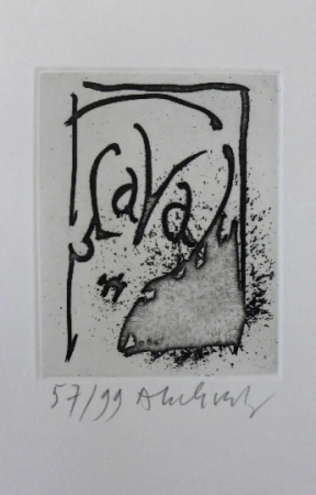 蚀刻飞尘法 Alechinsky - Homere est morte