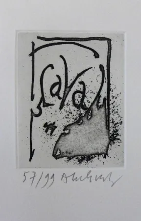 蚀刻飞尘法 Alechinsky - Homere est morte