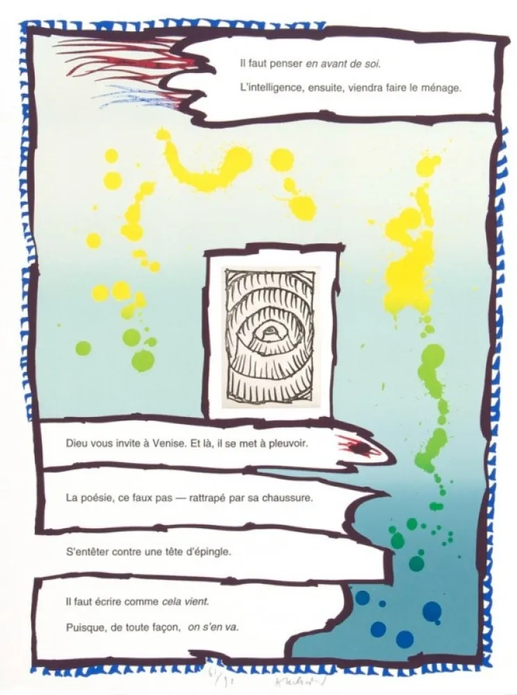 石版画 Alechinsky - IL FAUT PENSER