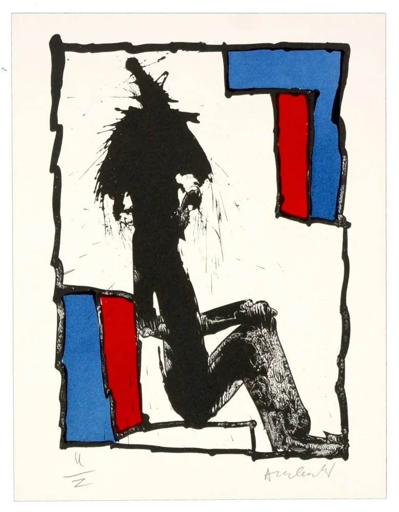 石版画 Alechinsky - JE VOUS EN PRIE ASSEYEZ-VOUS