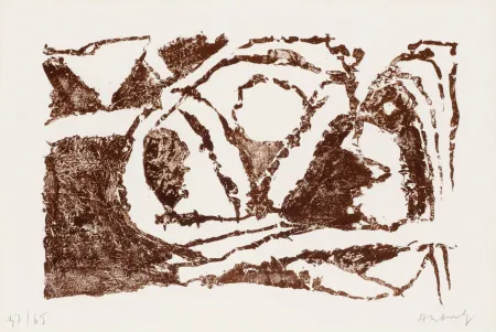 石版画 Alechinsky - La reine des murs VII: Je doute que ce soit du langage