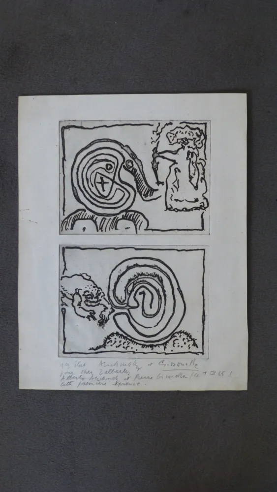 版画 Alechinsky - Labyrhinte et reine ,crapaud et labyrinthe