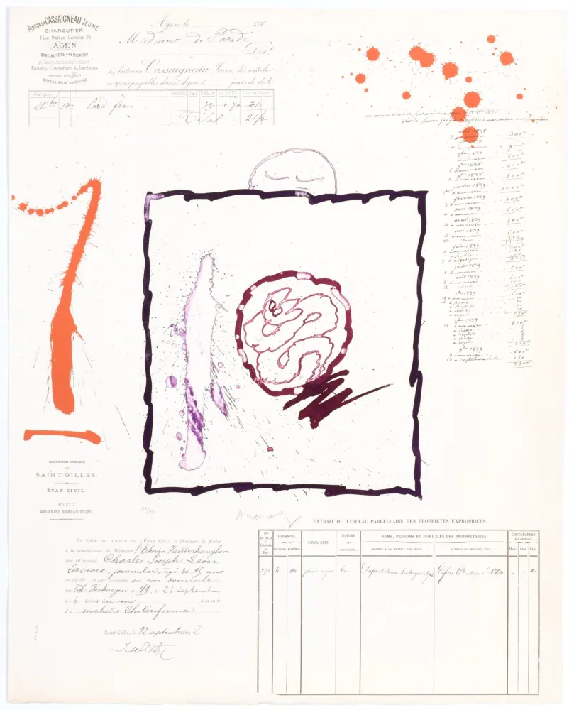 飞尘腐蚀法 Alechinsky - L’Avenir de la Propriété I