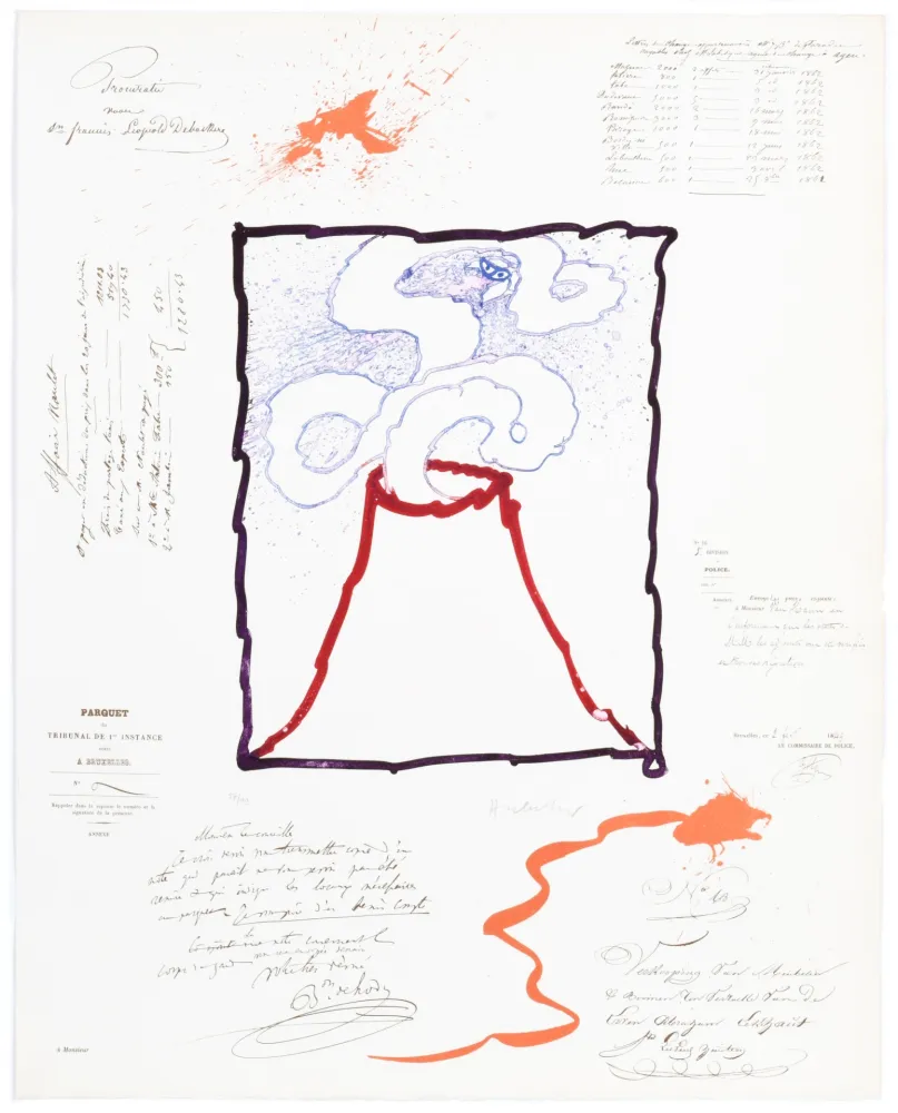 飞尘腐蚀法 Alechinsky - L’Avenir de la Propriété II