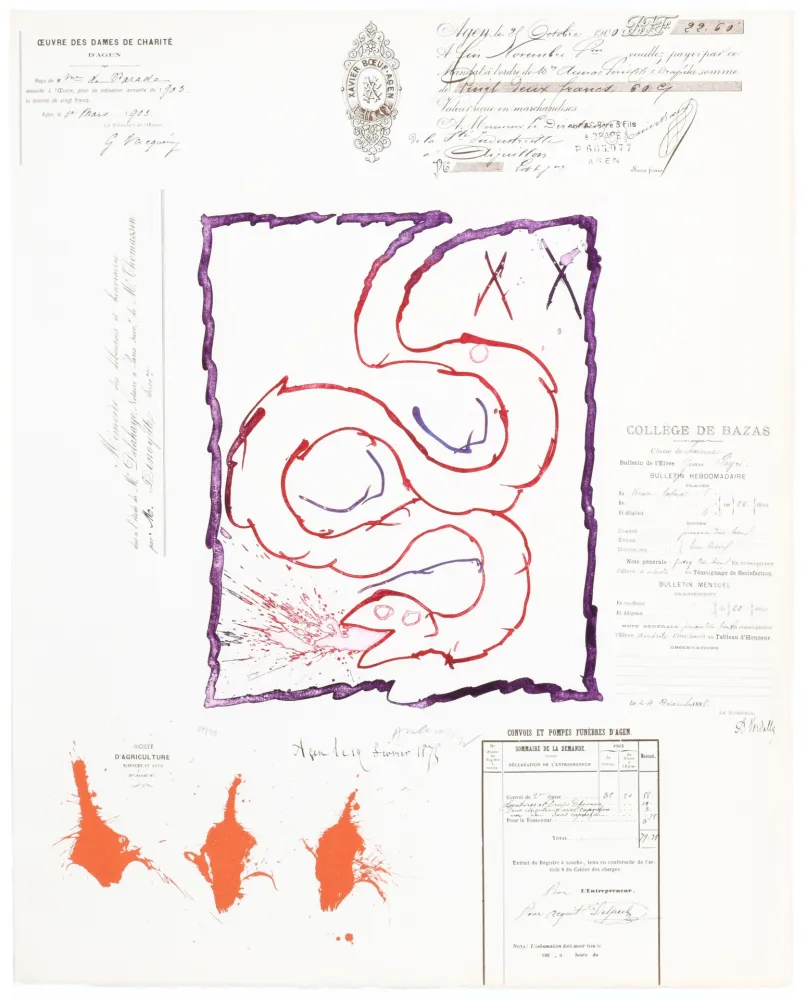 飞尘腐蚀法 Alechinsky - L’Avenir de la Propriété III