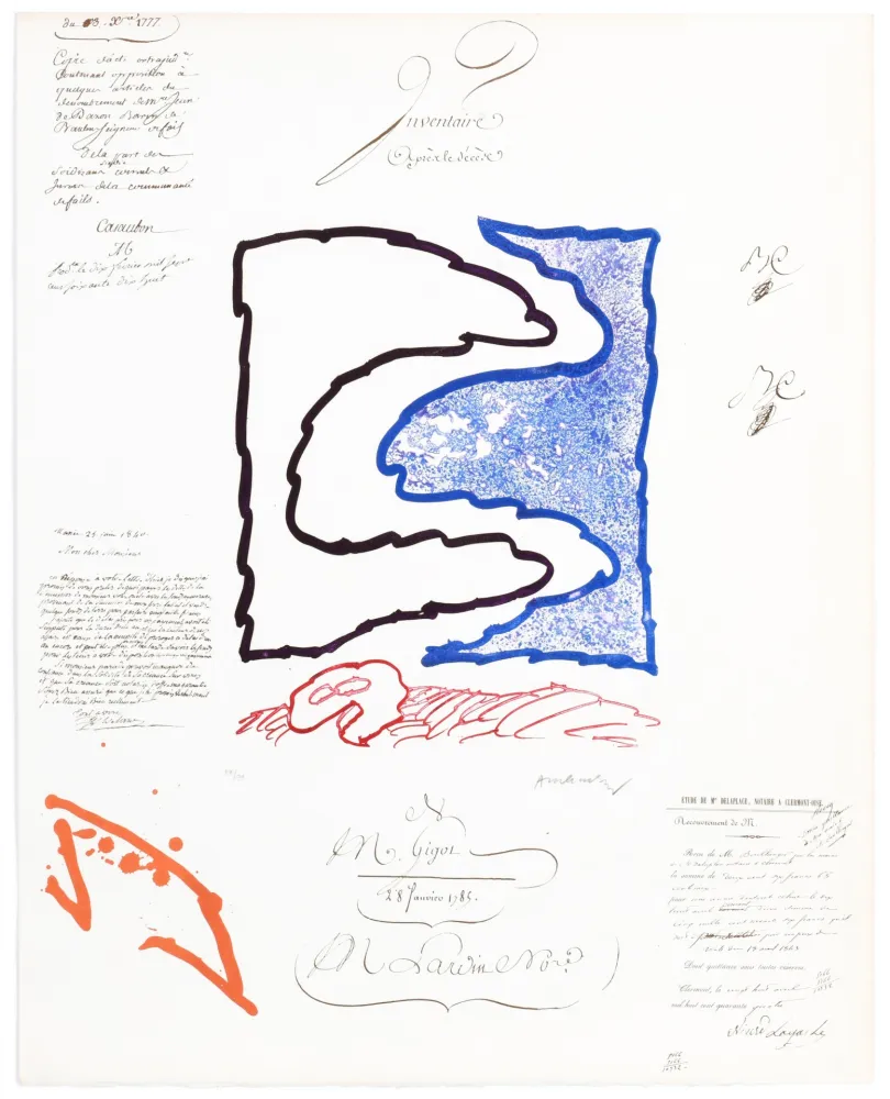 飞尘腐蚀法 Alechinsky - L’Avenir de la Propriété IV