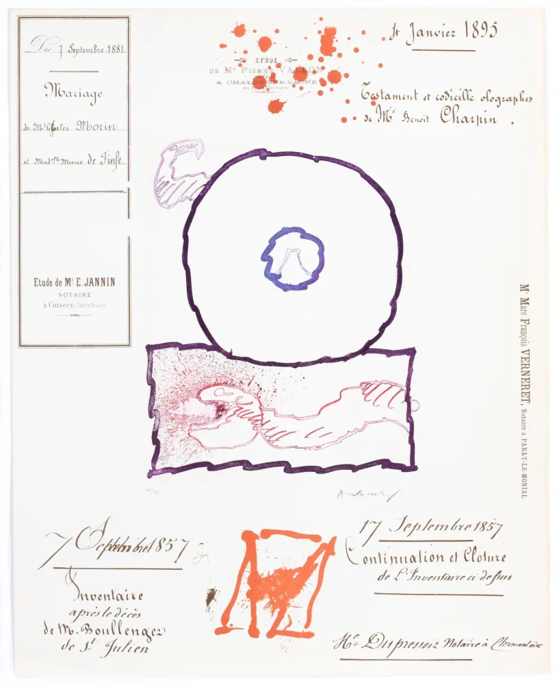 飞尘腐蚀法 Alechinsky - L’Avenir de la Propriété IX