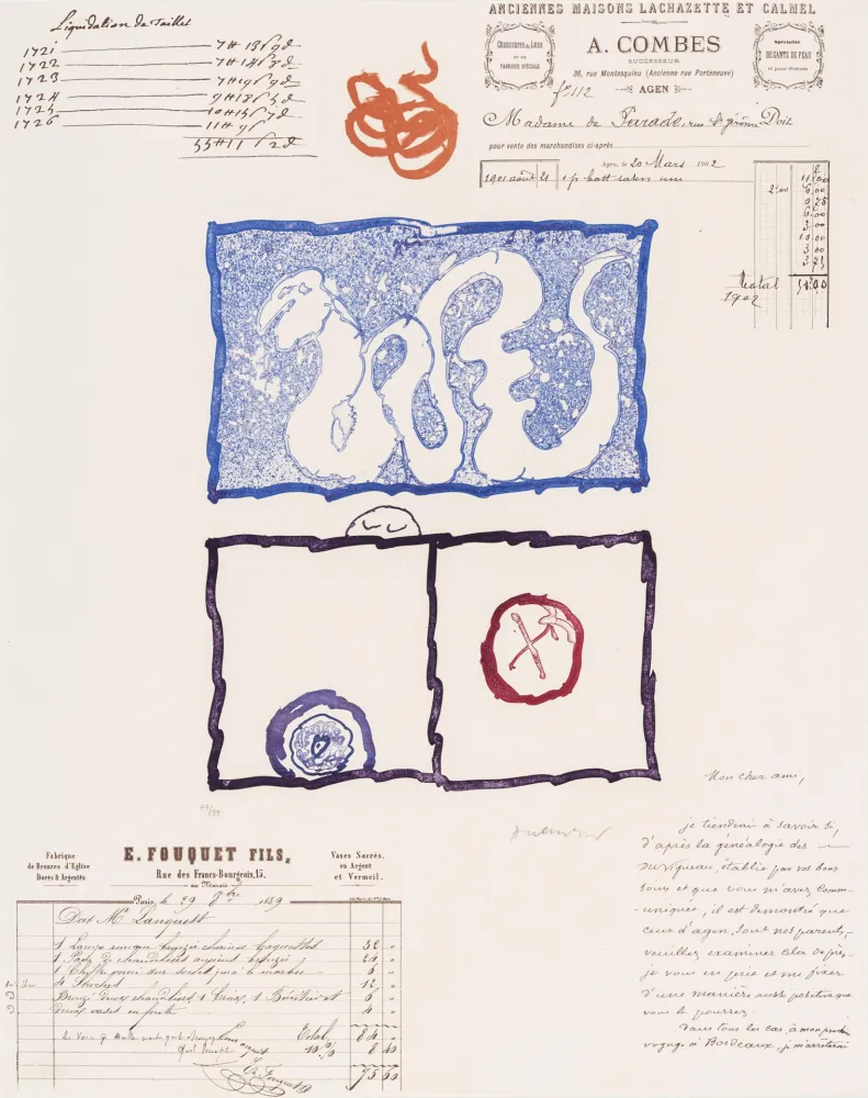 飞尘腐蚀法 Alechinsky - L’Avenir de la Propriété V