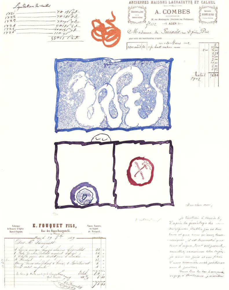 飞尘腐蚀法 Alechinsky - L’Avenir de la Propriété V