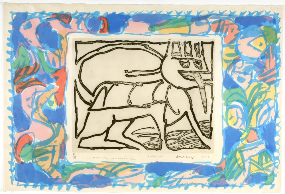 蚀刻版画 Alechinsky - Le Chien Roi