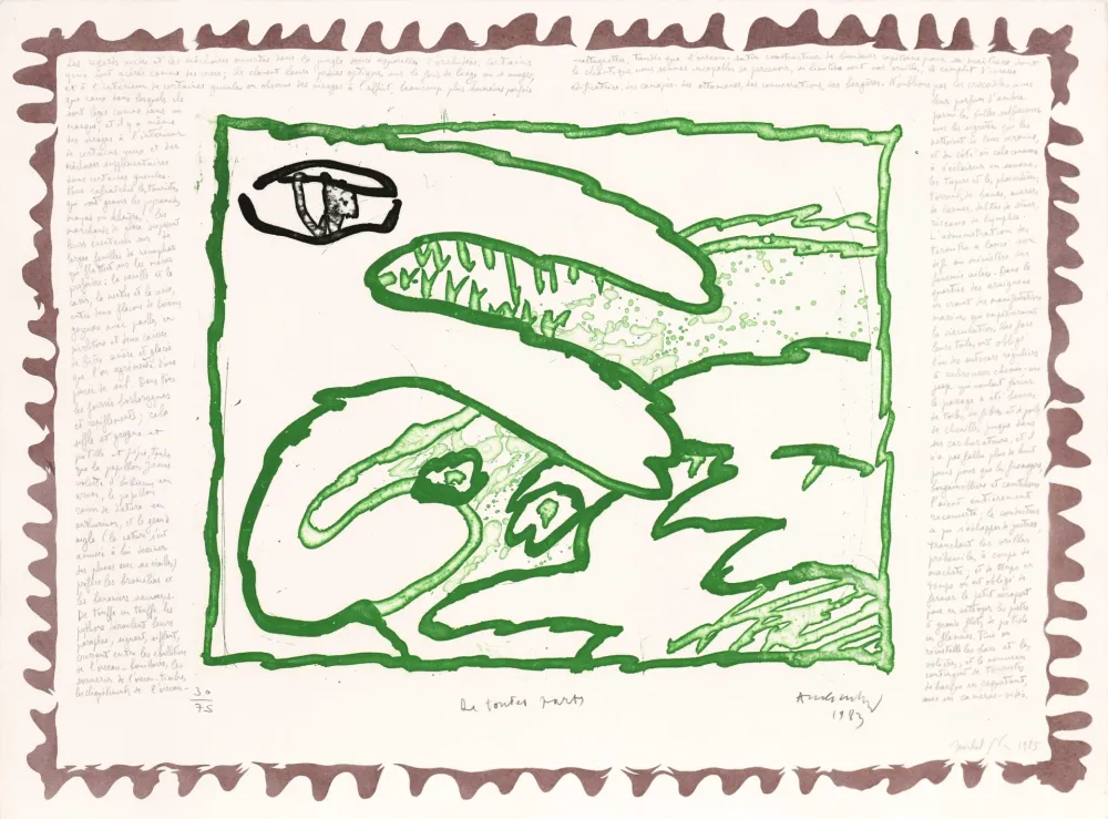 蚀刻版画 Alechinsky - Le chien roi – De toutes parts