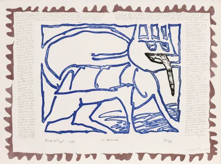 蚀刻版画 Alechinsky - Le chien roi – Le chien roi