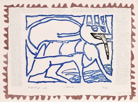 蚀刻版画 Alechinsky - Le chien roi – Le chien roi