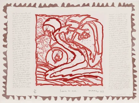 蚀刻版画 Alechinsky - Le chien roi – Papier de mur