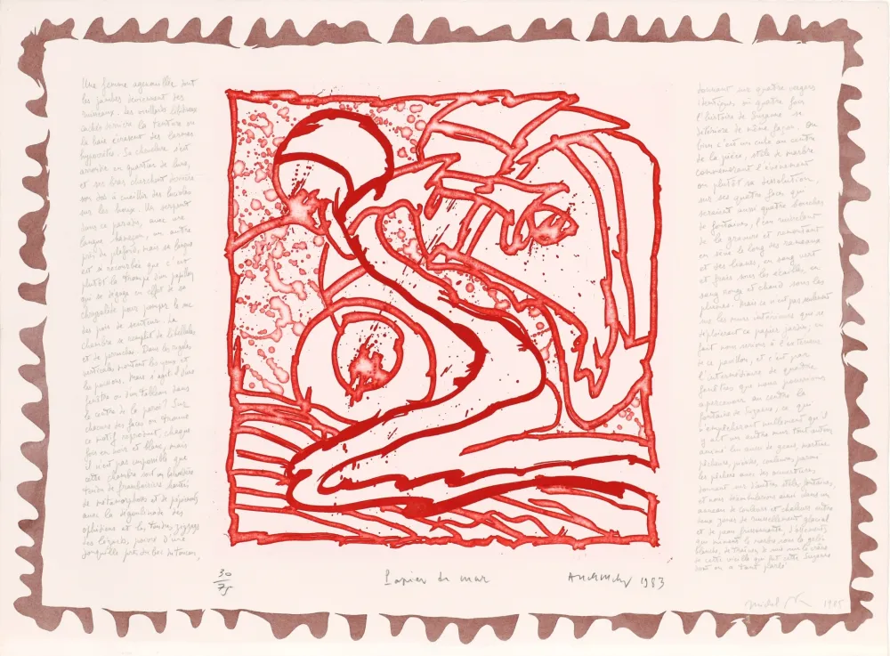 蚀刻版画 Alechinsky - Le chien roi – Papier de mur