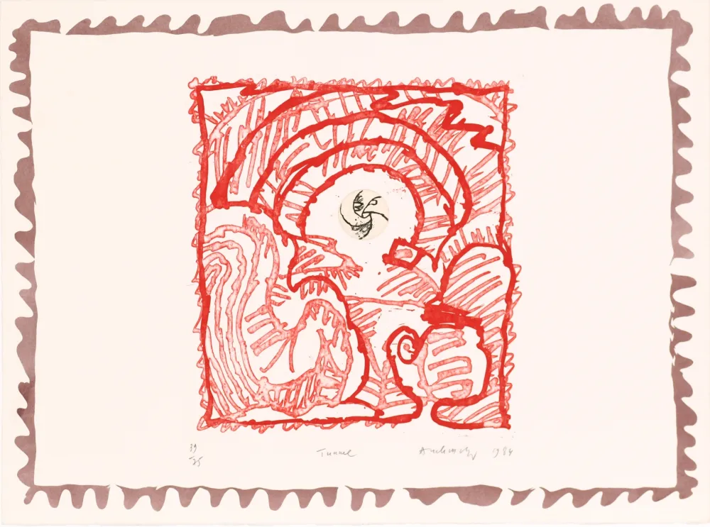 蚀刻版画 Alechinsky - Le chien roi – Tunnel