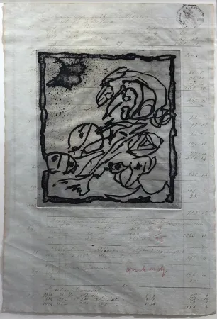 蚀刻版画 Alechinsky - Le dimanche du comptable