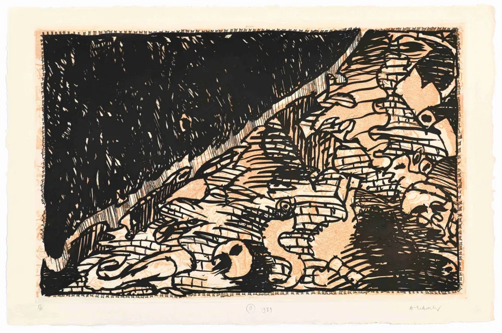 蚀刻版画 Alechinsky - Le Flanc Nord