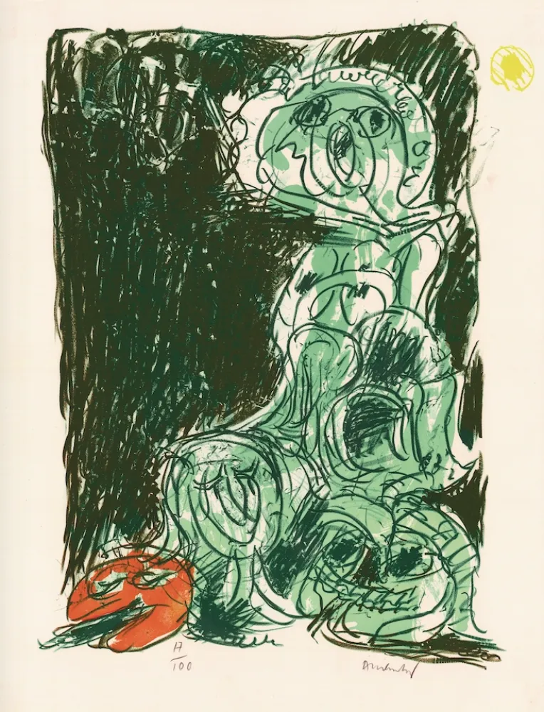 石版画 Alechinsky - Le hasard et sa mère