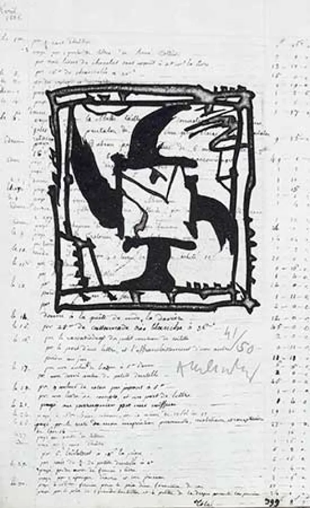 版画 Alechinsky - Le pinceau même