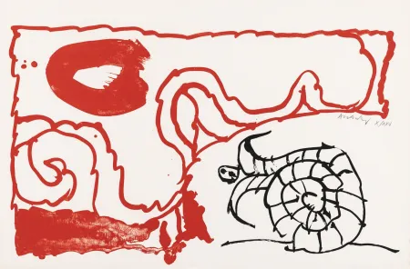 石版画 Alechinsky - Le rêve de l'ammonite 01