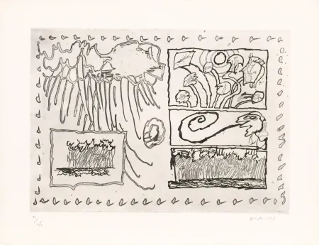 蚀刻版画 Alechinsky - Le rêve de l’ammonite