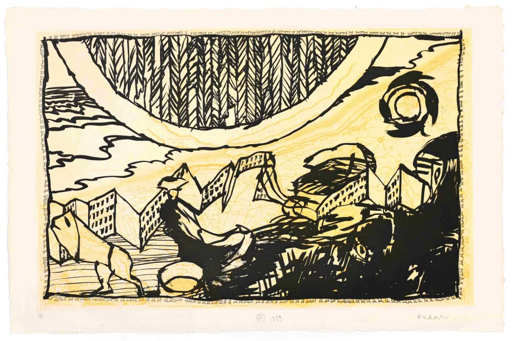 蚀刻版画 Alechinsky - Le Siège de Nieuport