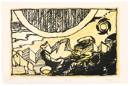 蚀刻版画 Alechinsky - Le Siège de Nieuport