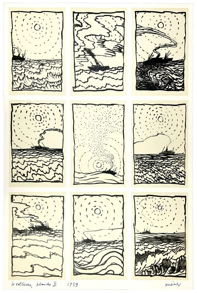 胶版印刷 Alechinsky - Le Volturno (album complet), planche I