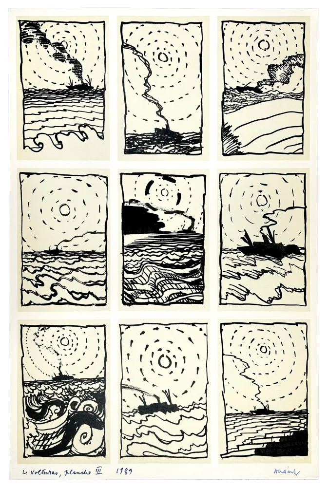 胶版印刷 Alechinsky - Le Volturno (album complet), planche III