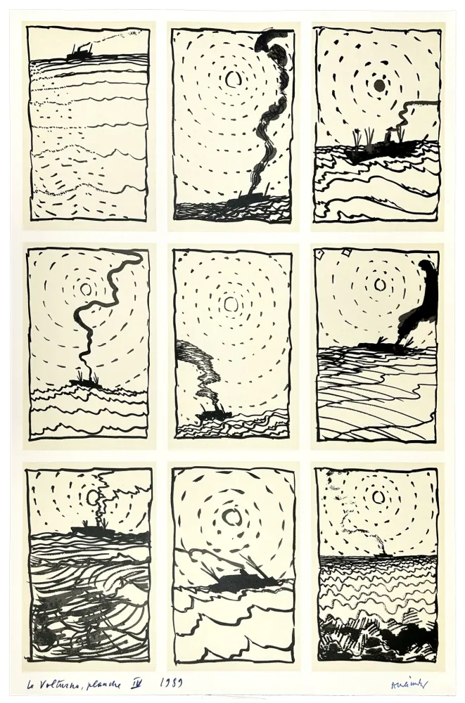 胶版印刷 Alechinsky - Le Volturno (album complet), planche IV