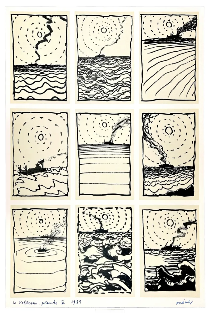 胶版印刷 Alechinsky - Le Volturno (album complet), planche V