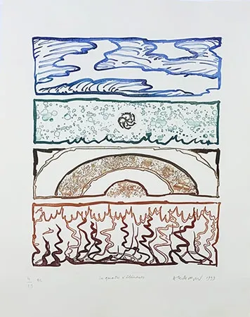 版画 Alechinsky - Les 4 éléments