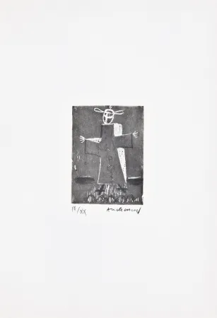 蚀刻版画 Alechinsky - Les métiers 04: Le curé