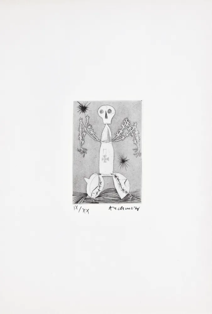 蚀刻版画 Alechinsky - Les métiers 07: Le soldat méconnu