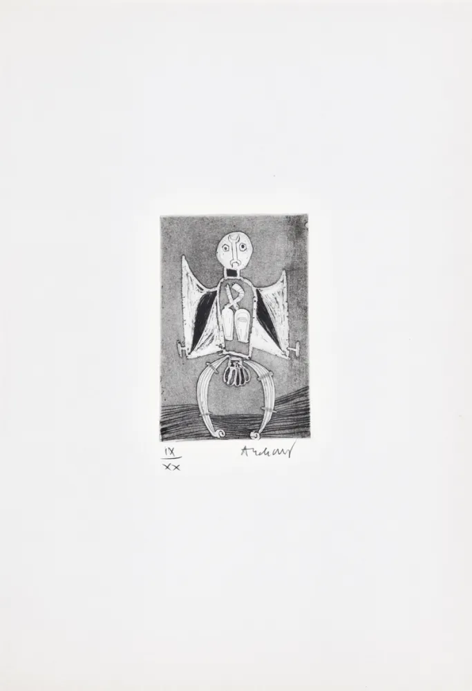 蚀刻版画 Alechinsky - Les métiers 08: Le garagiste