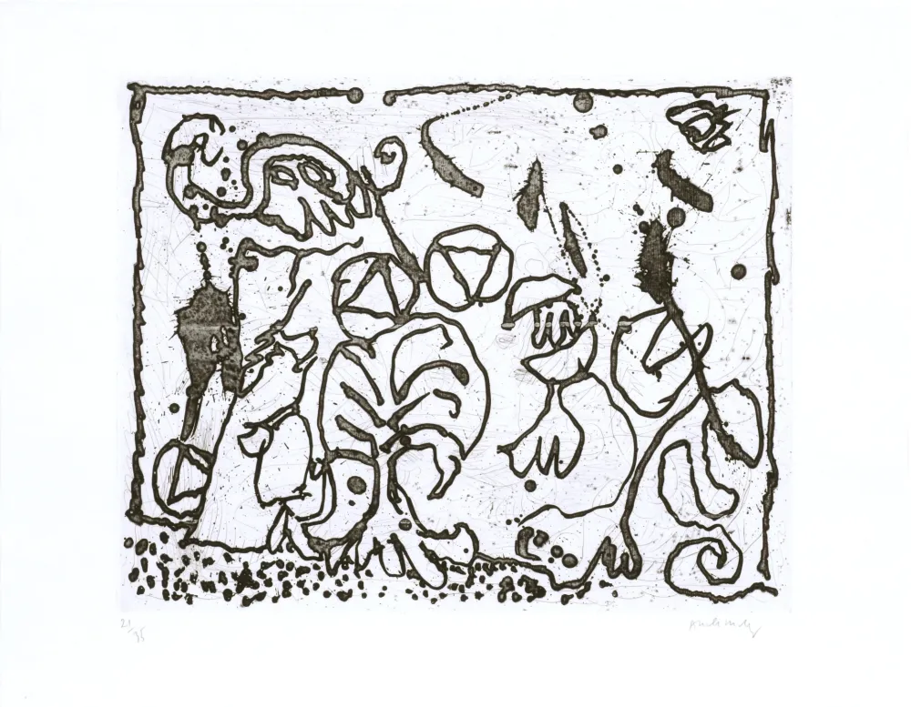 蚀刻版画 Alechinsky - Les points sans les i