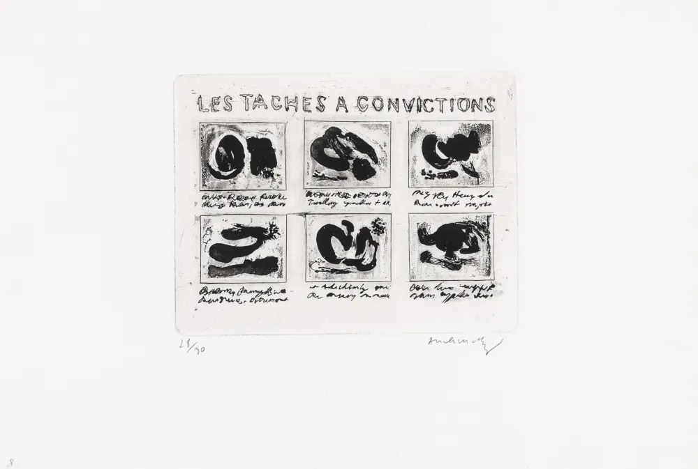 蚀刻版画 Alechinsky - Les taches à convictions