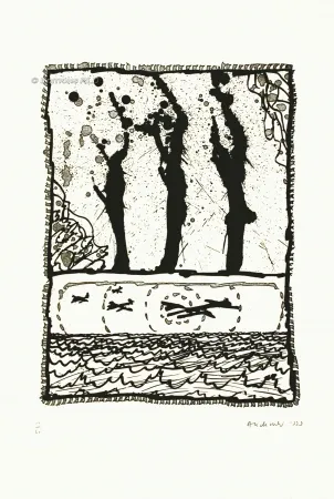 蚀刻飞尘法 Alechinsky - Les trois coups