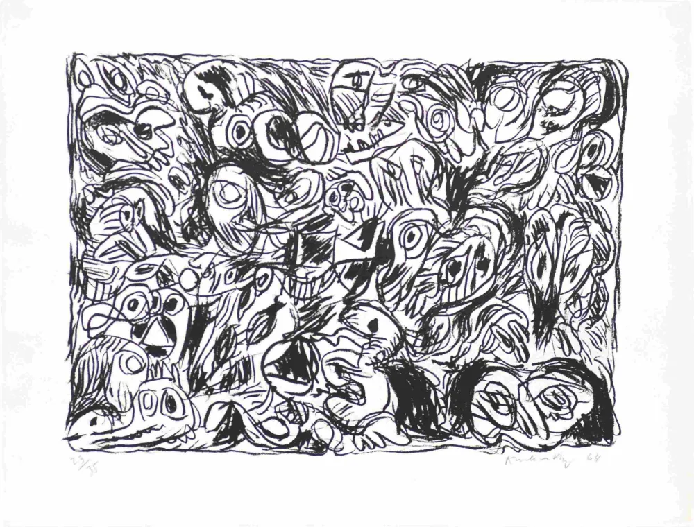 石版画 Alechinsky - Les yeux ouverts