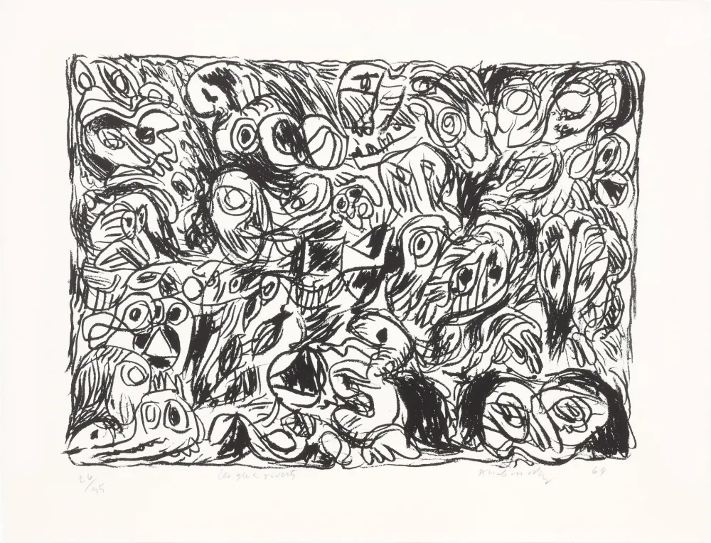 石版画 Alechinsky - Les yeux ouverts