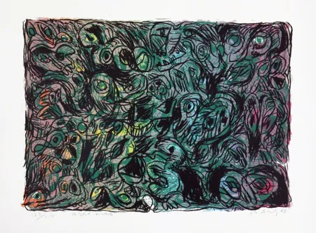 石版画 Alechinsky - Les yeux ouverts