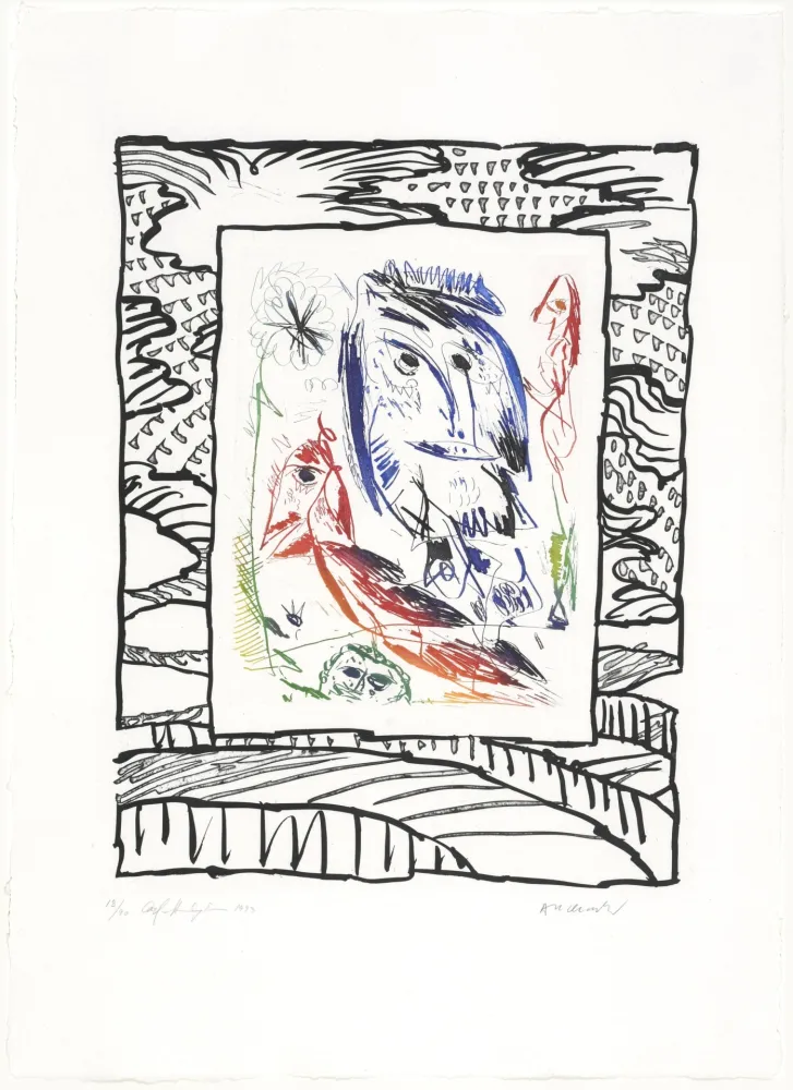 蚀刻版画 Alechinsky - L’été indien II