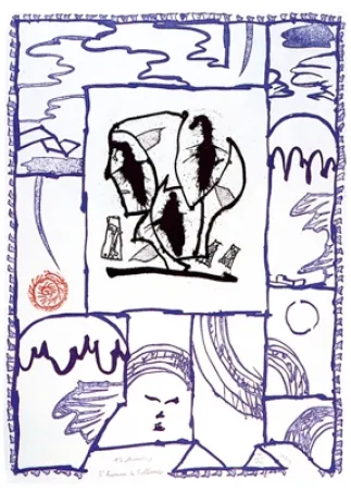 蚀刻飞尘法 Alechinsky - L'homme de Tollund