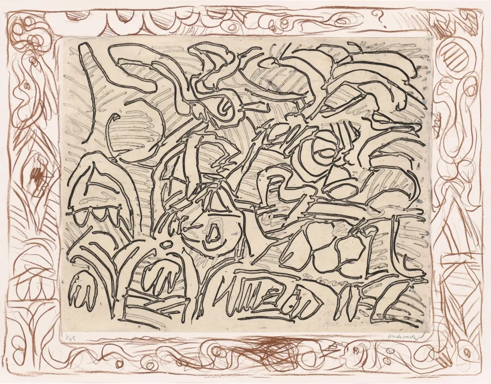 蚀刻版画 Alechinsky - Lieu d’interrogation