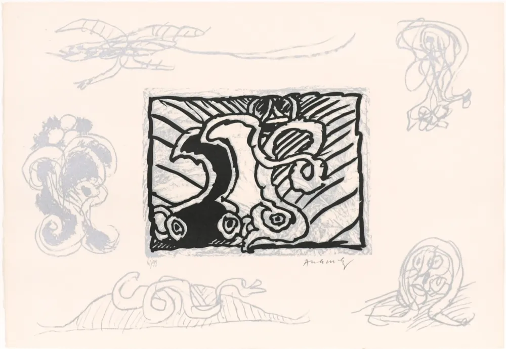 油毡版画 Alechinsky - Lino - Litho IX