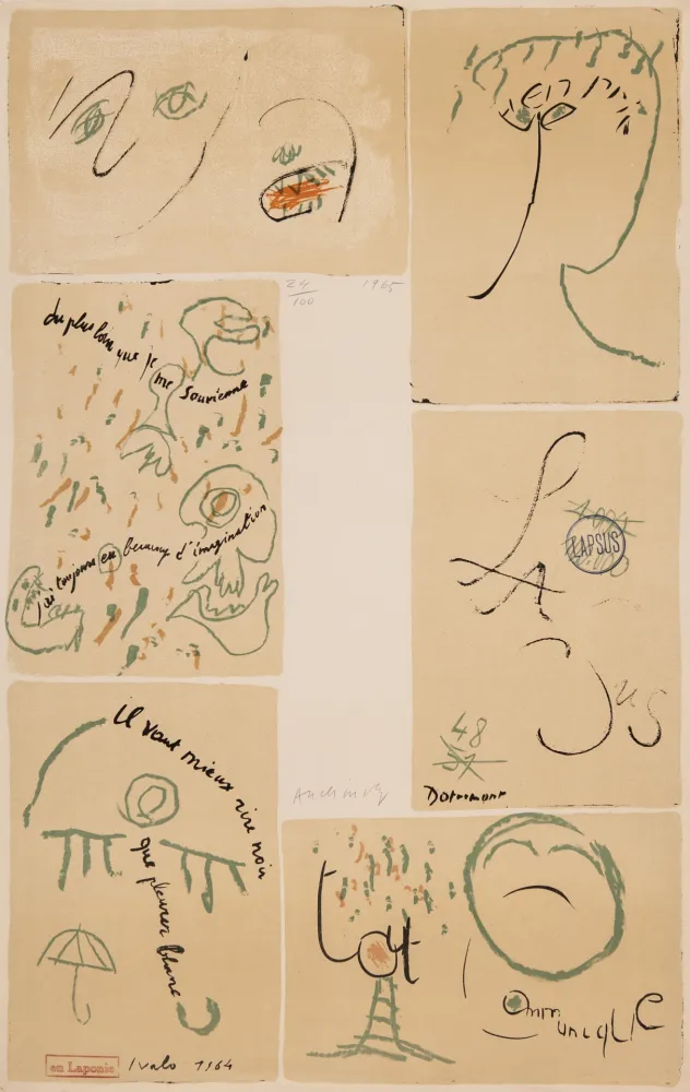 蚀刻版画 Alechinsky - Litho-mots